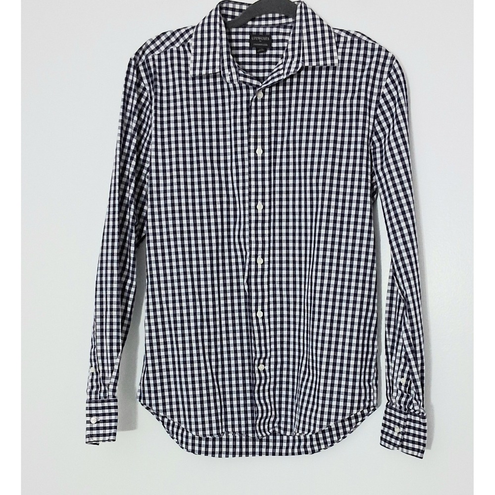 Crewcuts J Crew Thompson Shirt Boys Size 16 Gingham Check Dress Blue White